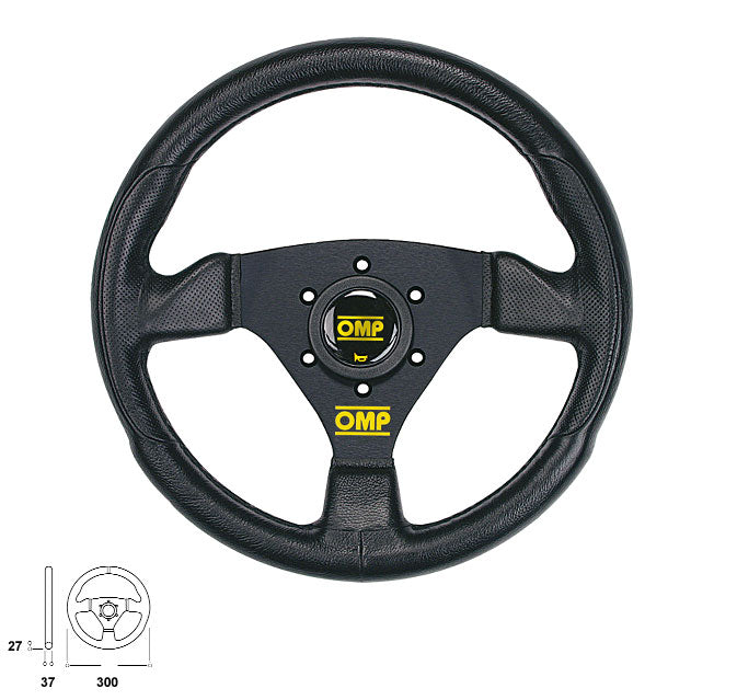 OMP OD0-1989-071 (OD/1989/NN) Steering wheel TRECENTO UNO, black, diam.300mm, reach 00mm Photo-0 