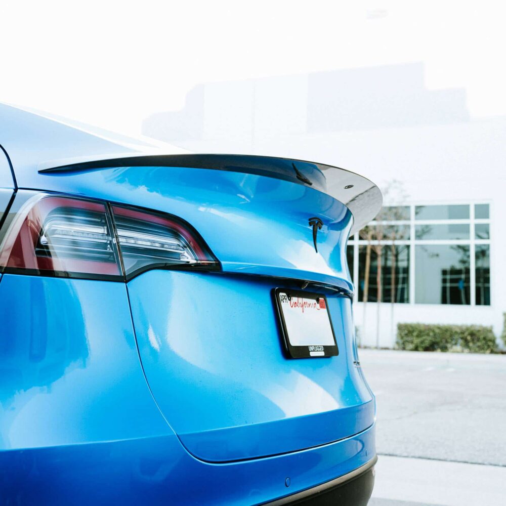 UNPLUGGED PERFORMANCE UP-MY-325-5.1 High Efficiency Trunk Spoiler, Autoclaved Dry Carbon, Satin XPEL Stealth for TESLA Model Y Photo-1 