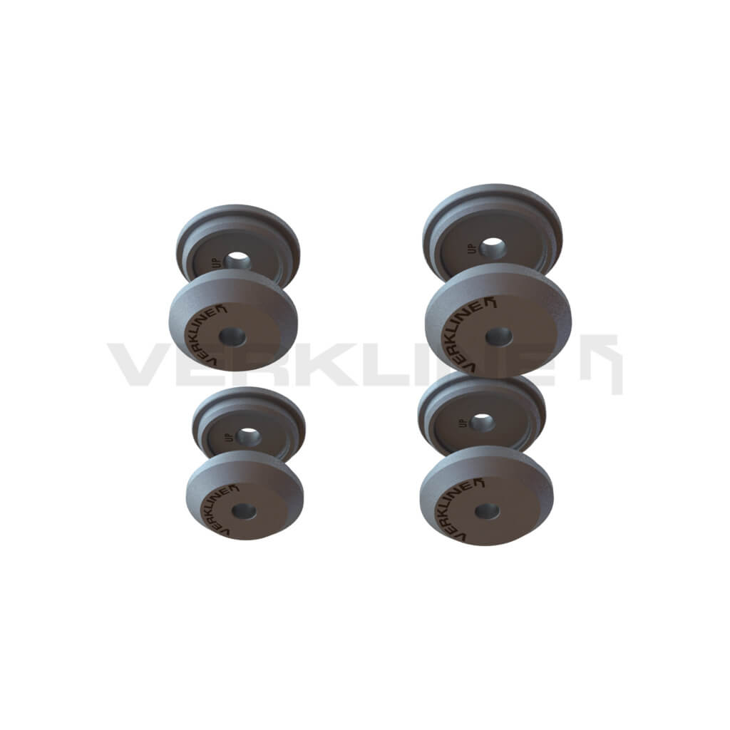 VERKLINE SBK-018 Rear Aluminium Subframe Bushings Kit (8 pcs) for AUDI RS3 (8V) / VW Golf R (Mk7 / Mk8) Photo-1 