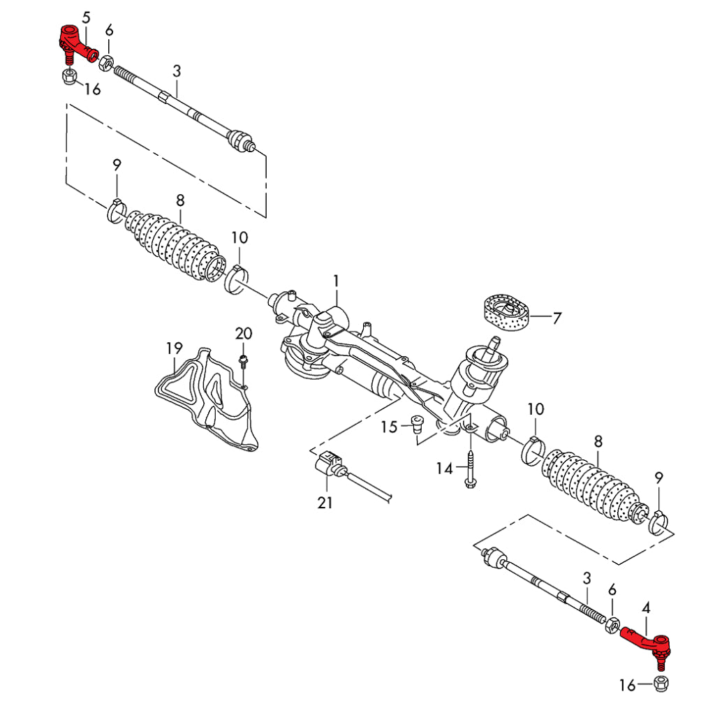 VERKLINE WAS-513 Bump Steer Adjustable Front Tie Rod Ends Kit for AUDI RS3 (8V) / VW Golf GTI / R (Mk8) Photo-3 