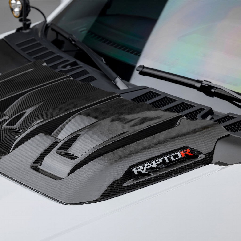 VORSTEINER FRT1025 Hood Trim Scoop (Gloss Carbon) for FORD F-150 Raptor R 2023- Photo-2 