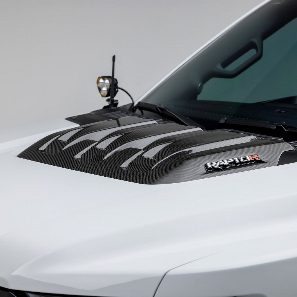 VORSTEINER FRT1026 Hood Trim Scoop (Satin Carbon) for FORD F-150 Raptor R 2023- Photo-3 