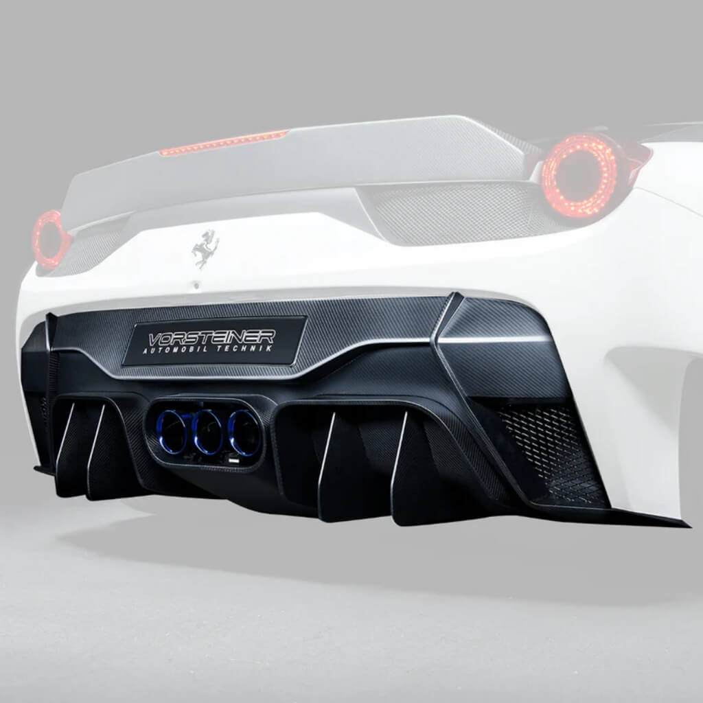 VORSTEINER FRV1140 Rear Bumper with Rear Diffuser incl. Exhaust Tips VX AERO (Gloss Carbon) for FERRARI 458 Italia 2009-2015 Photo-0 