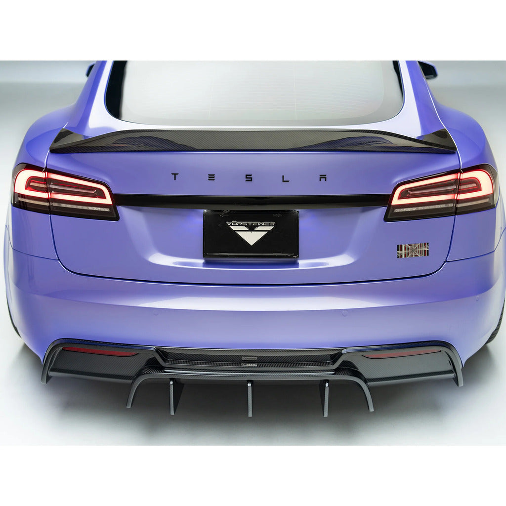 VORSTEINER TEV3060 Decklid Spoiler VRS (Gloss Carbon) for TESLA Model S Plaid 2021-2022 Photo-2 