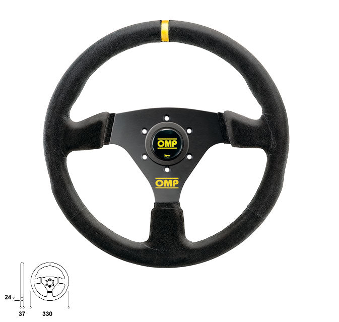OMP OD0-2005-071 (OD/2005/NN) Steering wheel TARGA, suede, black, diam.330mm, reach 00mm Photo-0 