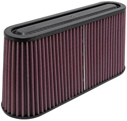 K&N RP-5105 UNIVERSAL Air Filter - CARBON Fiber Top and BaseOVAL FLG, 12" X 3-1/2"B, 11" X 2-1/2"T, 5-3/4"H Photo-0 