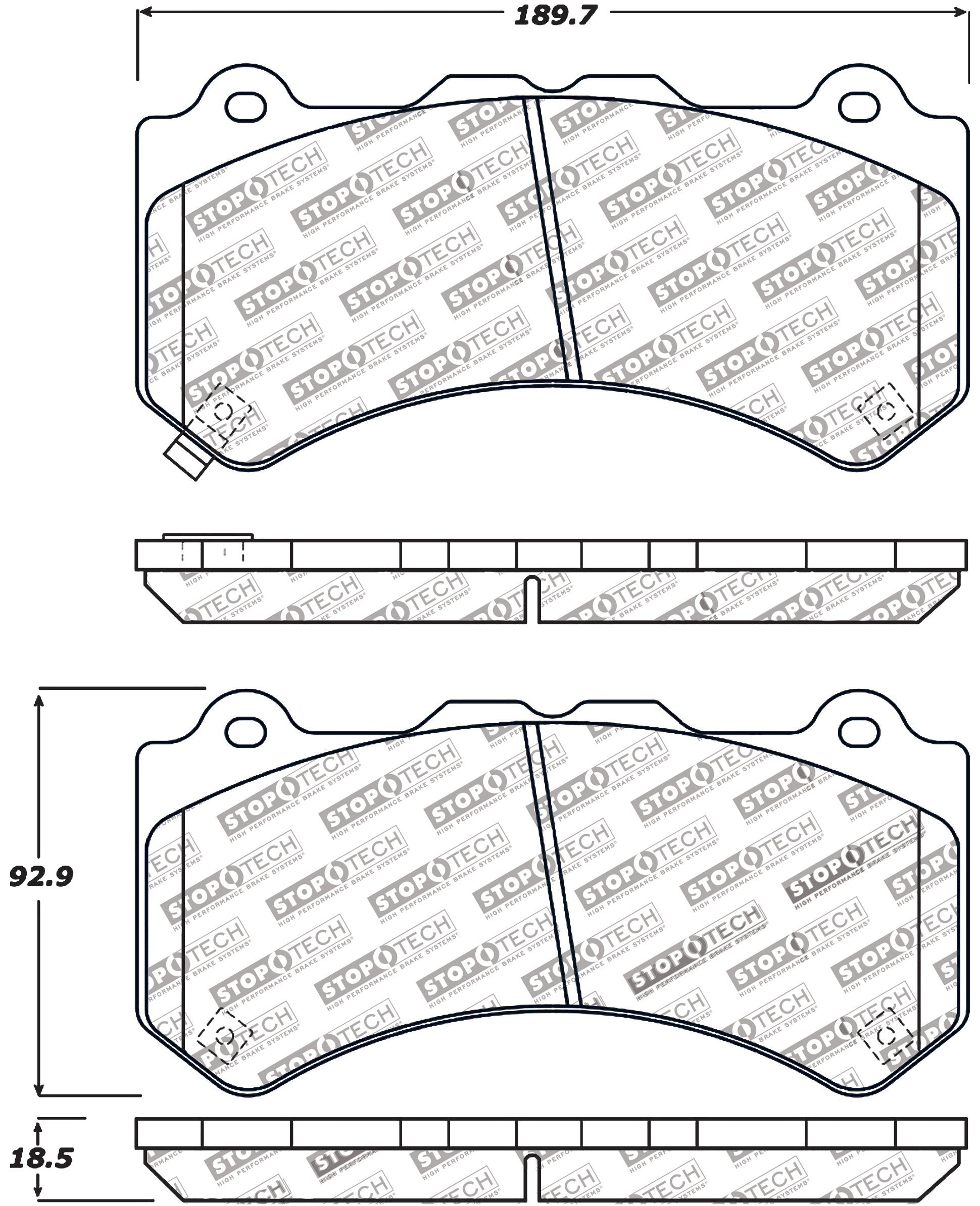 STOPTECH 309.13820 Front Sport Brake Pads with Shims NISSAN GT-R 2009-2018 Photo-0 